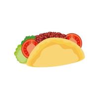 taco with tomato and beans vector