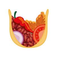 taco with vegetables vector