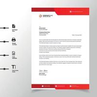 abstract business letterhead template red modern a4 letterhead fully print ready and customizable vector