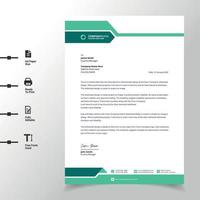 abstract business letterhead template Green modern a4 letterhead fully print ready and customizable vector