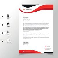 abstract business letterhead template red modern a4 letterhead fully print ready and customizable vector