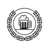 beer glass emblem vector