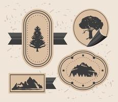 vintage labels tree vector