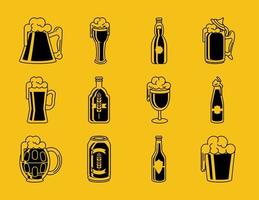 beer drink set vector