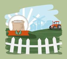 farm tractor and food vector