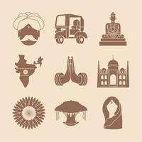 india temples and map vector