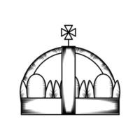 crown with cross vector