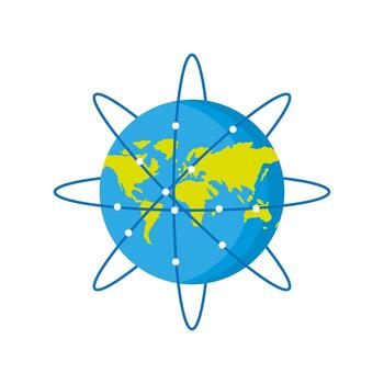 world map with pointers vector