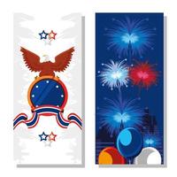 Banners de eventos americanos vector