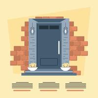 facade house door vector