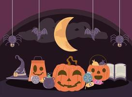 fiesta de dulces de halloween vector