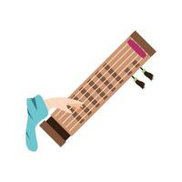 hand with musical instrument gayageum vector