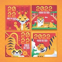 publicaciones en redes sociales del año nuevo chino 2022 vector