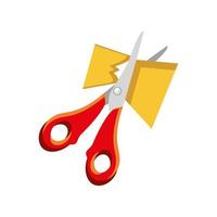 scissors cutitng paper vector