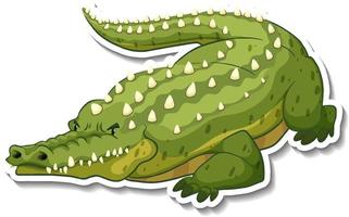 Crocodile wild animal cartoon sticker vector