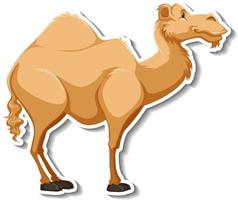 A sticker template of camel cartoon character vector