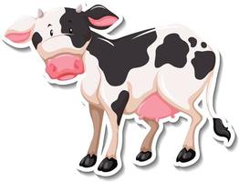 Cow farm animal cartoon sticker vector