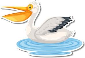 Pelican bird cartoon sticker vector