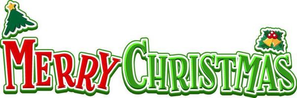 Merry Christmas text design on white background vector