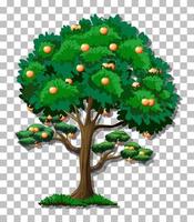 Orange tree on grid background vector