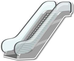 Escalator cartoon on white background vector