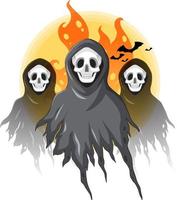 Scary black ghost spirit for halloween vector