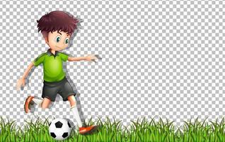 Football player cartoon character on grid background vector