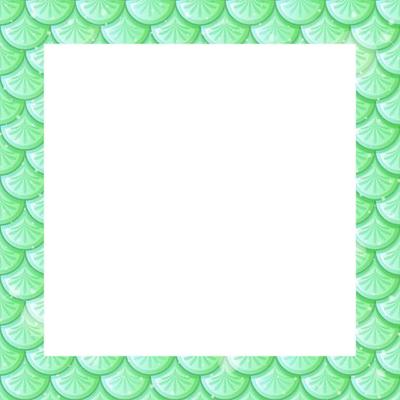 Blank pastel green fish scales frame template