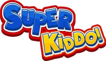 diseño de texto del logo de super kiddo vector