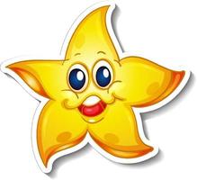 Smiling starfish animal cartoon sticker vector