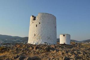 Bodrum windmill for the extraction of olives architecture in Turkey photo