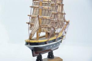 Varnished model of a sailing ship photo