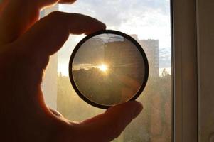 Sunrise through a polarizing filter photo