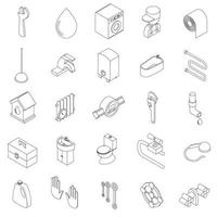 Sanitary engineering icons set vector