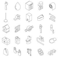 Sanitary engineering icons set vector