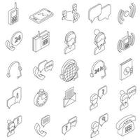 Support service icons set, isometric 3d style vector