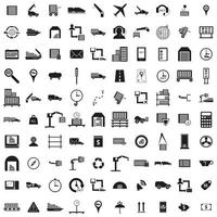 100 Logistics icons set, simple style vector