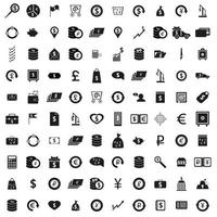 Conjunto de iconos de dinero 100, estilo simple vector