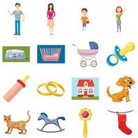 Family set icons vector
