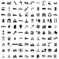 Conjunto de 100 iconos de la industria vector