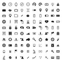 100 internet icons set, simple style vector