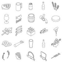 Beer set icons vector