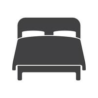 línea de vector de icono de cama sobre imagen de fondo blanco para web, presentación, logotipo, símbolo de icono.