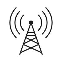 torre de radio, línea de vector de icono de red inalámbrica en imagen de fondo blanco para web, presentación, logotipo, símbolo de icono.