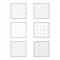 Paver block set of patterns Icon vector Line on white background image for web, presentation, logo, Icon Symbol.