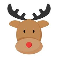reindeer, deer Christmas Icon Vector For Web, Presentation, Logo, Icon, Etc