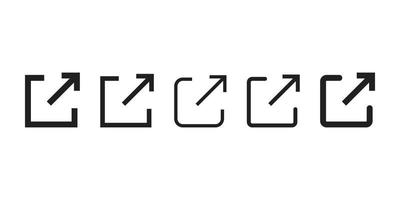 línea de vector de icono de enlace externo sobre imagen de fondo blanco para web, presentación, logotipo, símbolo de icono