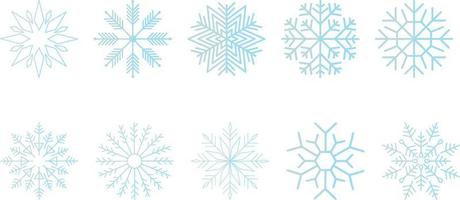 vector de icono de conjunto de copo de nieve