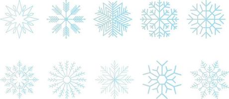 SNOWFLAKE SET ICON VECTOR