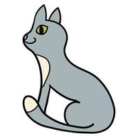 gato de dibujos animados doodle aislado sobre fondo blanco. vector